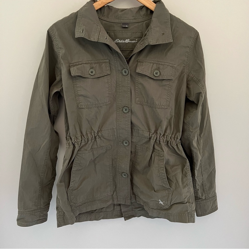 Eddie Bauer Green Utility Jacket Button Up Women’s Medium